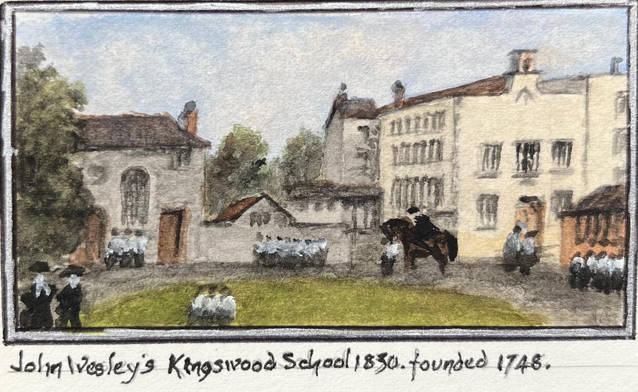 Jack Grunwell Landscape Painting - John Wesley Kingswood School Bristol 1830 Historic Minature Watercolor