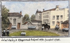 John Wesley Kingswood School Bristol 1830 Historic Minature Watercolor