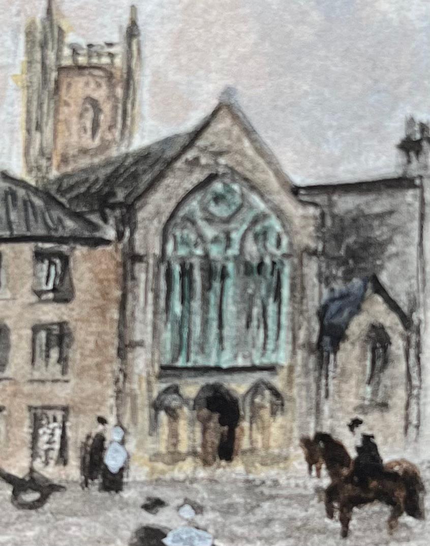 Storico acquerello in miniatura di Bristol della Cappella di Lord MayORS - Painting Scuola inglese di Jack Grunwell