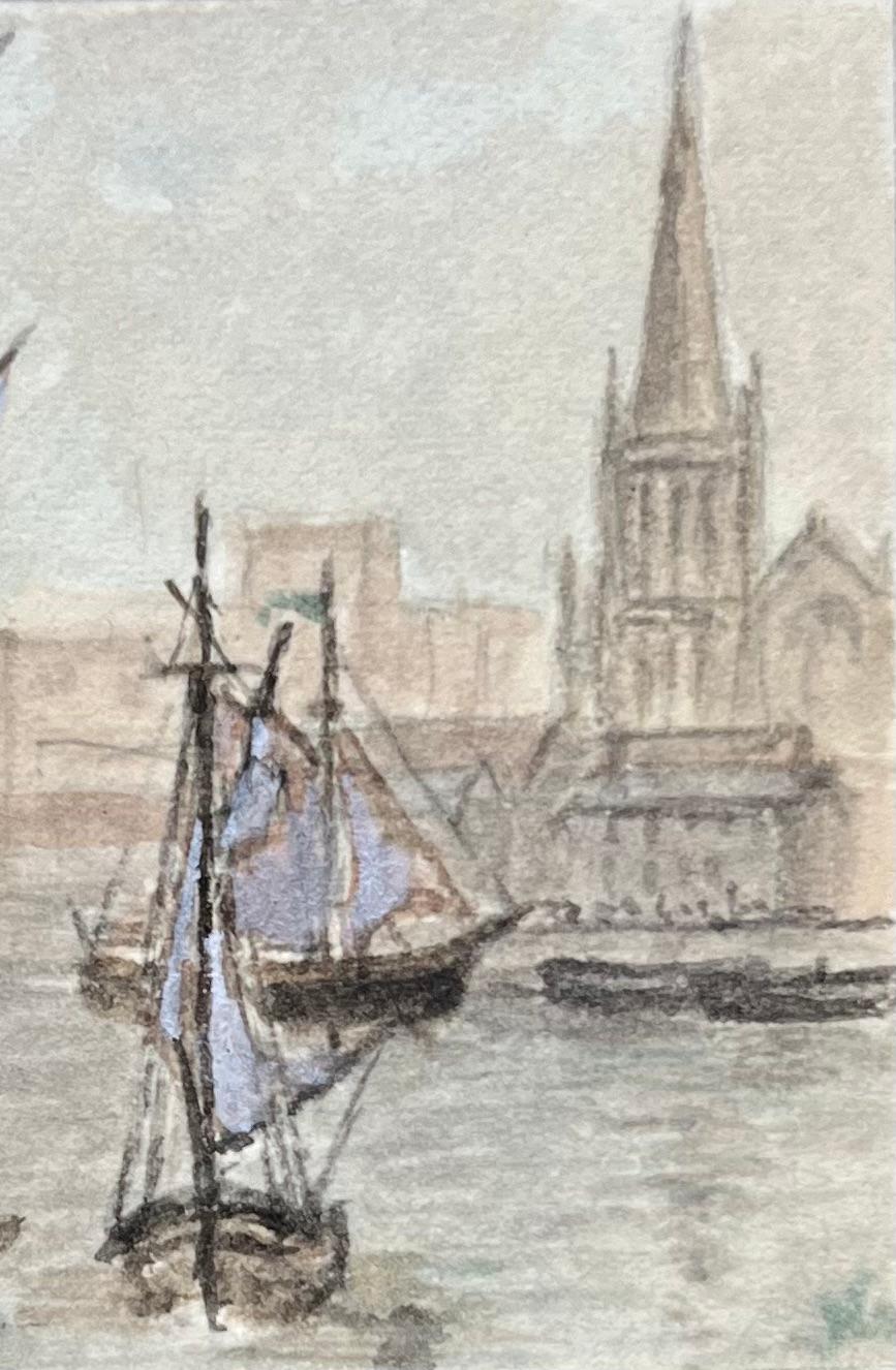 Redcliffe Bristol Historisches maritimes Aquarell Segelschiff- und Flusssssszene, Bristol (Englische Schule), Art, von Jack Grunwell