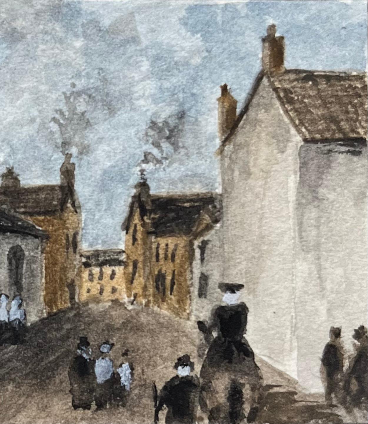 Historic Miniature Watercolor of Chapel of the Three Kings in Bristol - English School Painting by Jack Grunwell