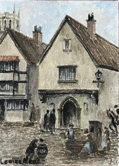 Acuarela histórica en miniatura de Lewin's Mead en Bristol