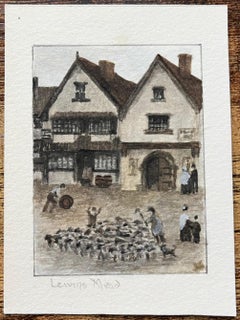 Acquerello storico in miniatura di A. Mead a Bristol