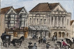 Historic Miniature Watercolor of the Theatre Royal in Bristol