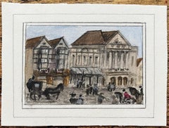 Historic Miniature Watercolor of the Theatre Royal in Bristol