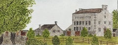 Acquerello storico in miniatura della scuola di John Wesley a Kingswood