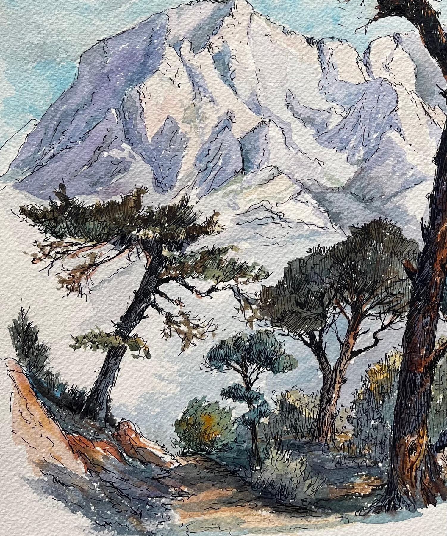 Titre :  Aquarelle française de la Montagne Sainte-Victoire par Robert Lepine
par Robert Lepine (français, 1929 - 2017)
Signé : Oui
Moyen d'expression : Aquarelle sur papier d'artiste
Taille : 13,25 x 10,75 (hauteur x largeur)
Provenance :