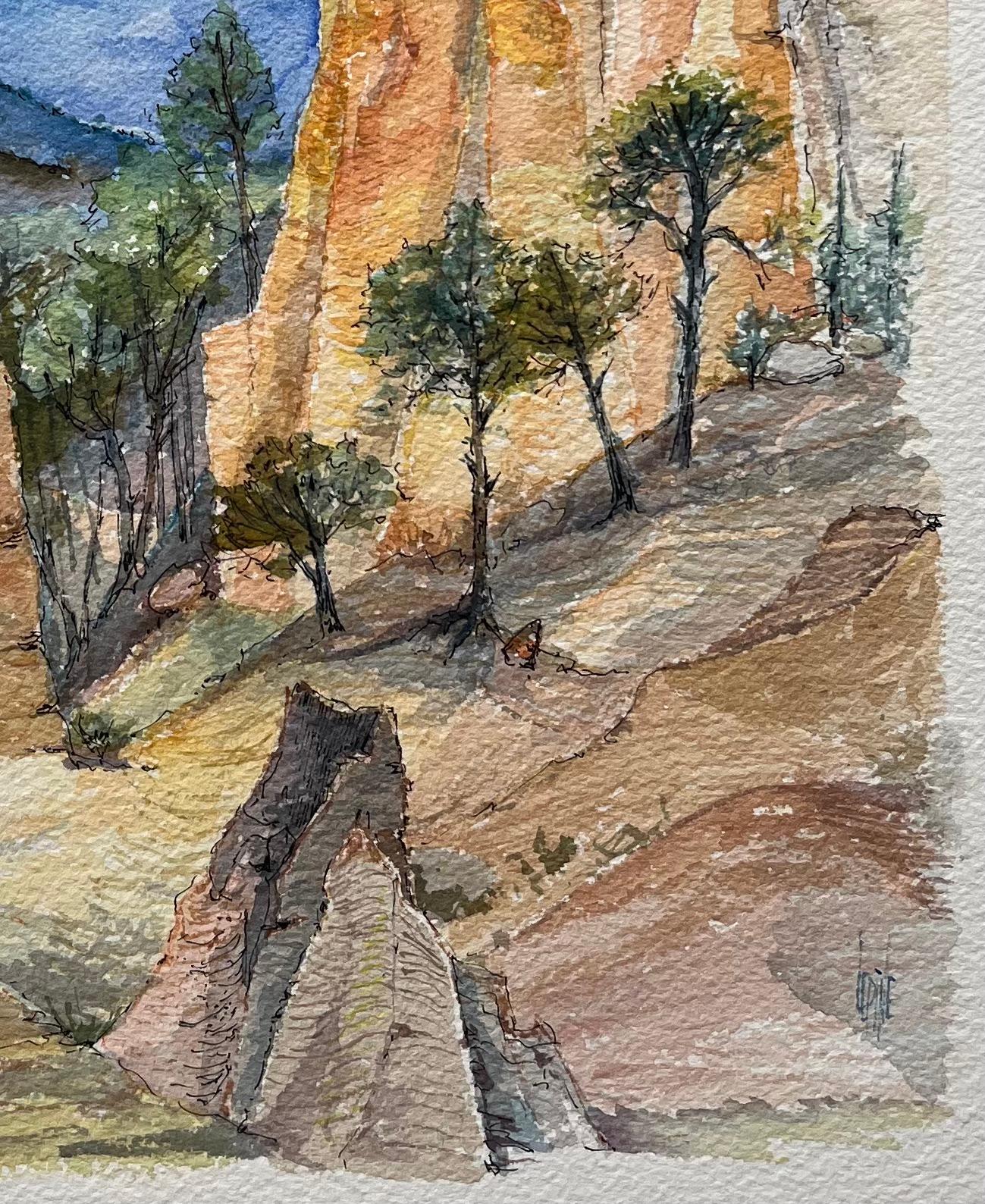 Titre : Aquarelle de Provence sur les falaises d'ocre de Roussillon éclairées par le soleil
par Robert Lepine (français, 1929 - 2017)
Signé : Oui
Moyen d'expression : Aquarelle sur papier d'artiste
Taille : 16,25 x 12,25 (hauteur x