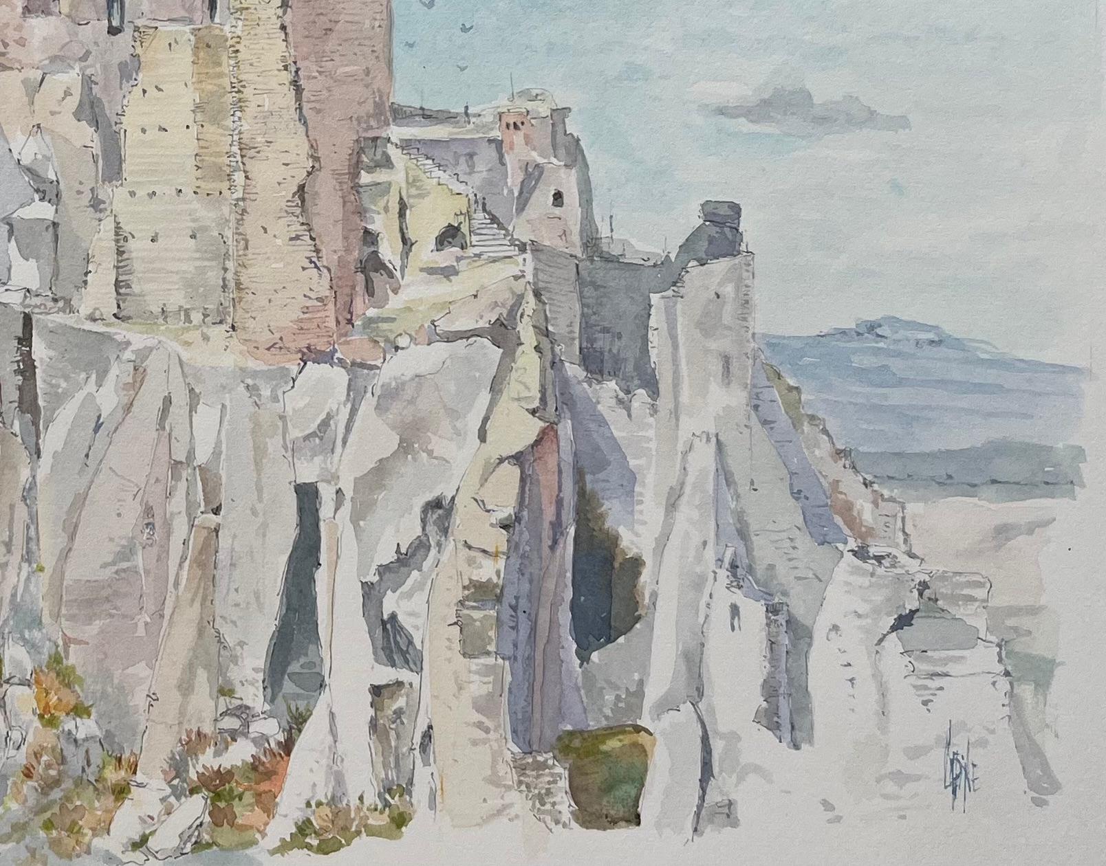Título: Acuarela provenzal de Château des Baux y acantilados calcáreos iluminados por el sol
de Robert Lepine (francés, 1929 - 2017)
Firmado: Sí
Técnica: Acuarela sobre papel de artista
Tamaño: 12,25 x 16,25 (alto x ancho)
Procedencia: De la