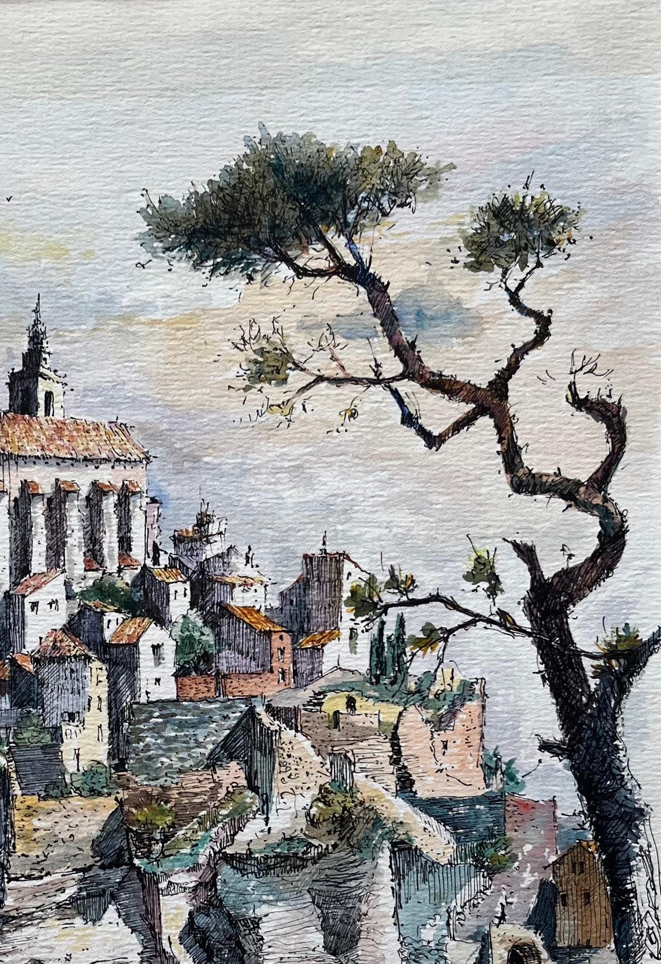 Aquarelle de Provence du village historique perché de Gordes 1