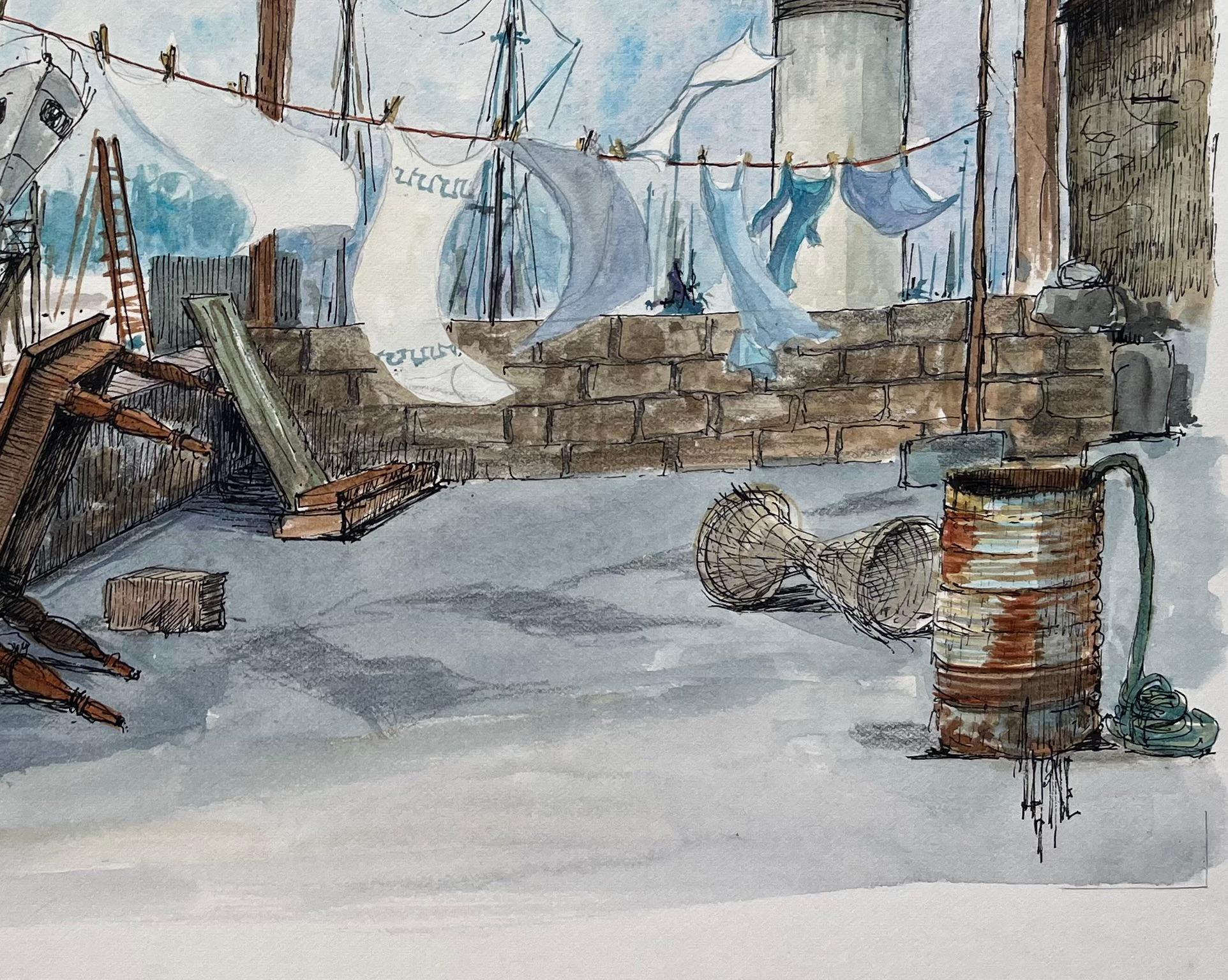 Titolo: Acquerello della Bretagna del porto di pesca di Guilvinec con faro e filo da stiro
di Robert Lepine (francese, 1929 - 2017)
Firmato: Yes One
Mezzo di comunicazione: Acquerello su carta da artisti
Dimensioni: 11,25 x 15 (altezza x