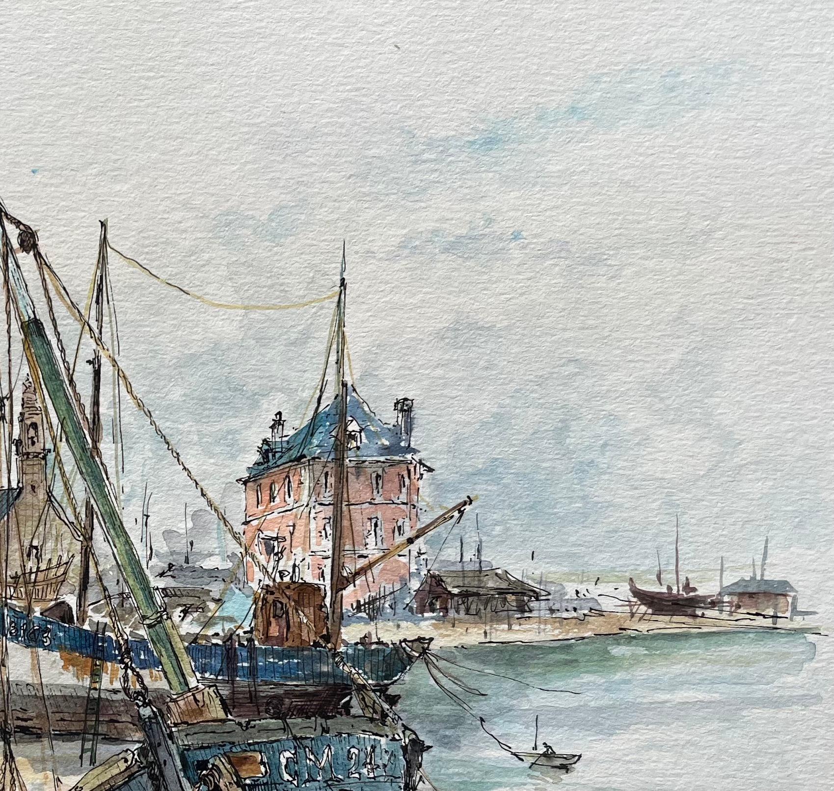 Titolo:Acquerello di barche da pesca spiaggiate nel porto di Camaret-sur-Mer
di Robert Lepine (francese, 1929 - 2017)
Firmato: Yes One
Mezzo di comunicazione: Acquerello su carta da artisti
Dimensioni: 10 x 14 (altezza x larghezza)
Provenienza: