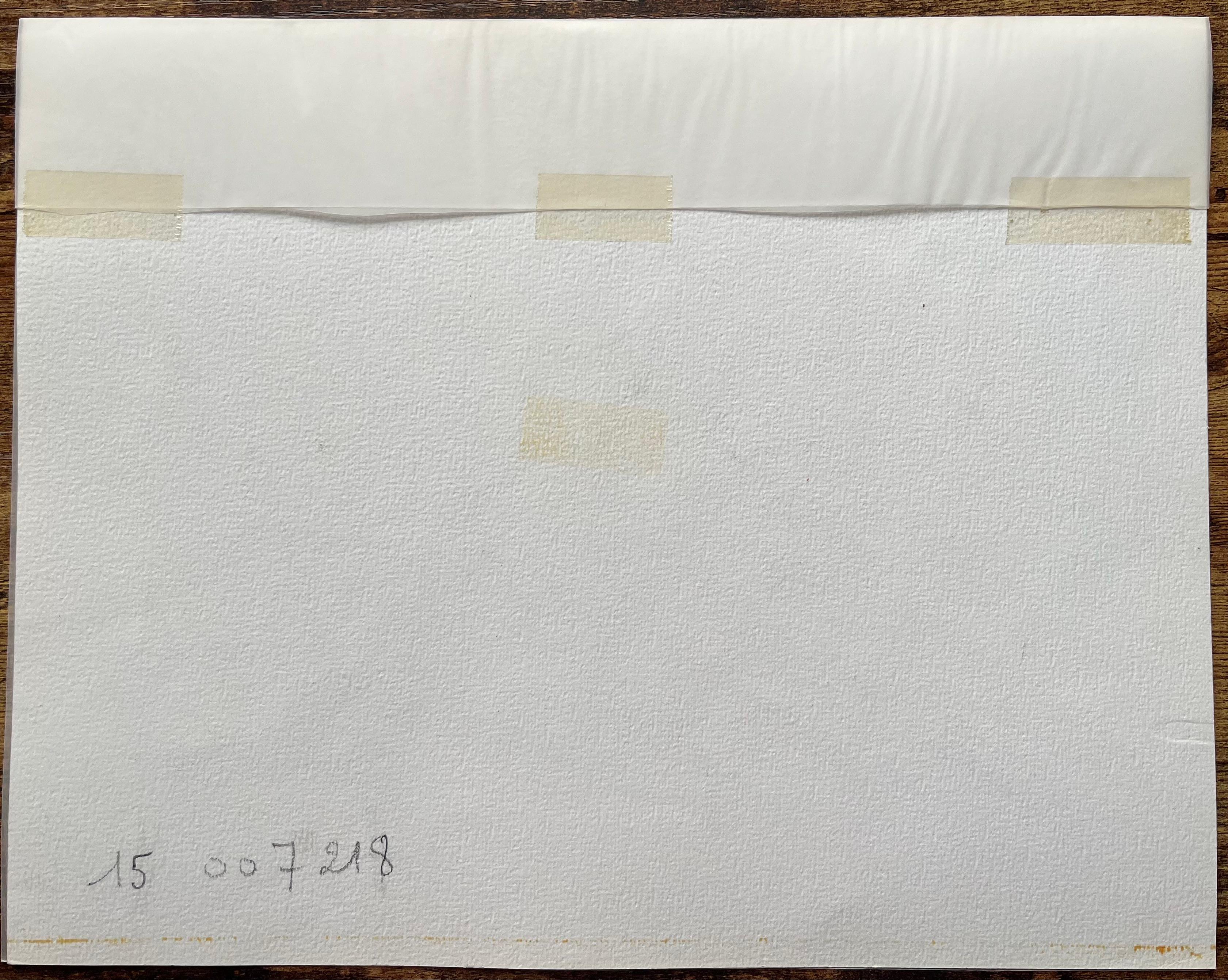 Aquarelle française d'un paysage Mont Ventoux en hiver en vente 2