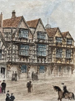 Acuarela histórica en miniatura del Hospital de San Pedro de Bristol