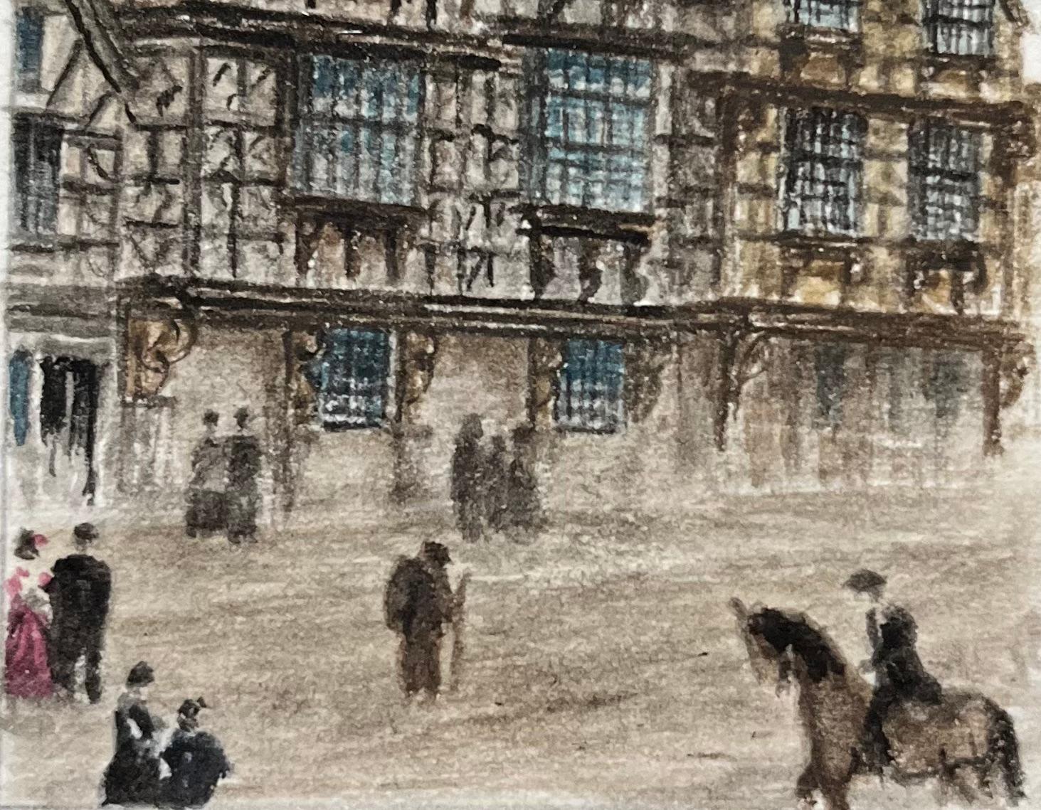 Historic Miniature Watercolor of St. Peter’s Hospital in Bristol - English School Art by Jack Grunwell