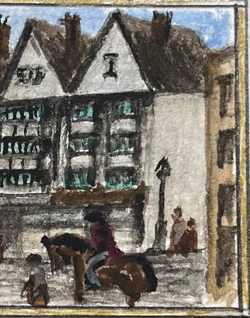 Historisches Miniature-Aquarell des Llandoger Trow Inn in Bristol (Englische Schule), Painting, von Jack Grunwell