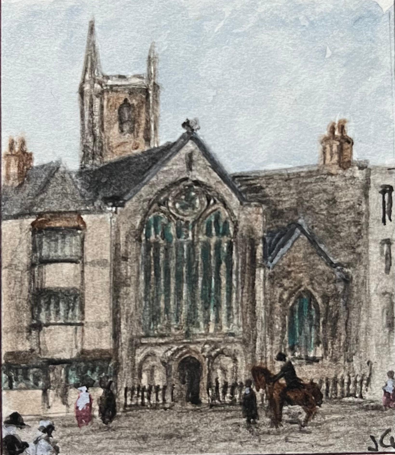 Acuarela histórica en miniatura de la Capilla del Lord Mayor de Bristol
