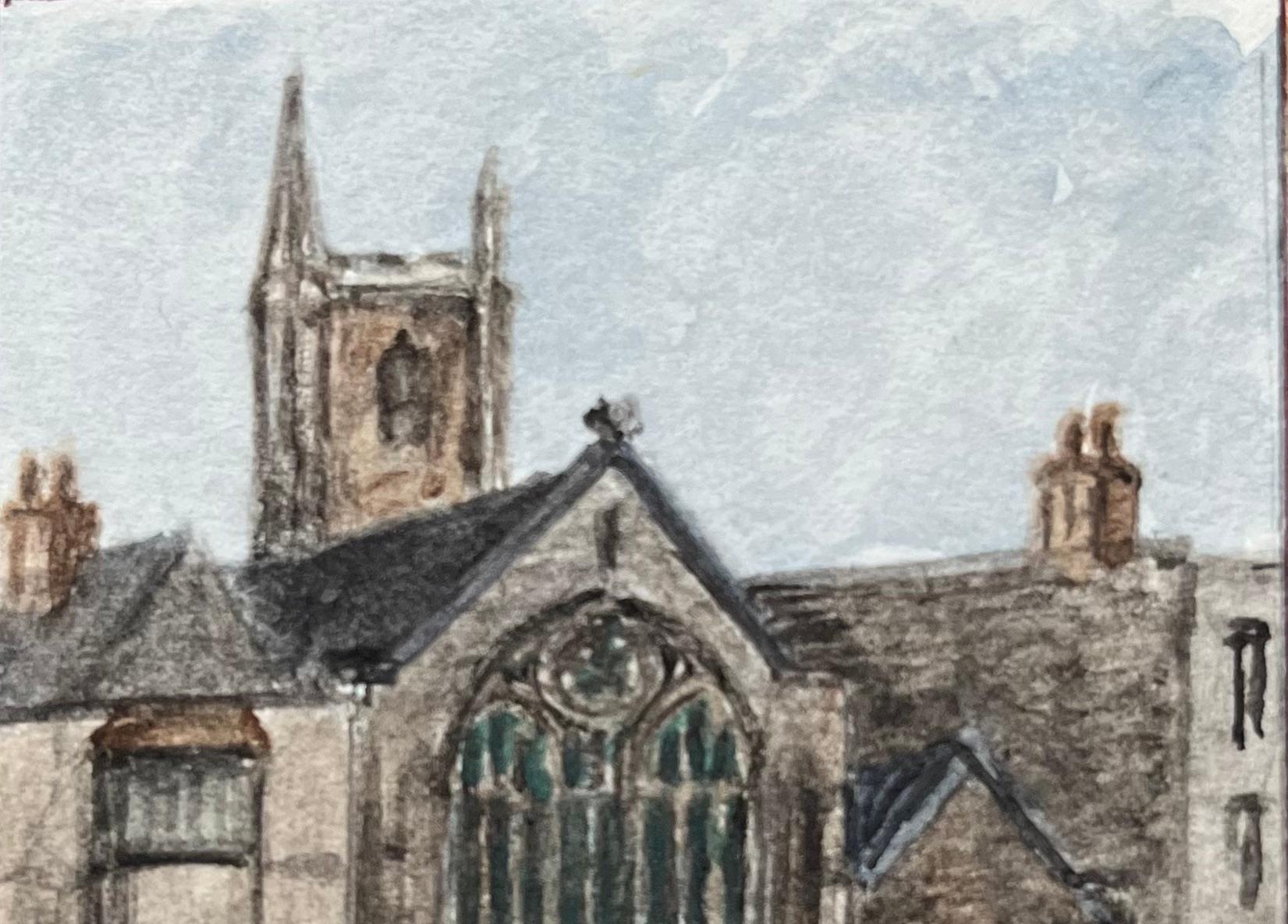 Acquerello storico in miniatura della Cappella del Lord Mayor a Bristol - Painting Scuola inglese di Jack Grunwell