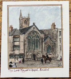 Historic Miniature Watercolor of The Lord Mayor’s Chapel in Bristol