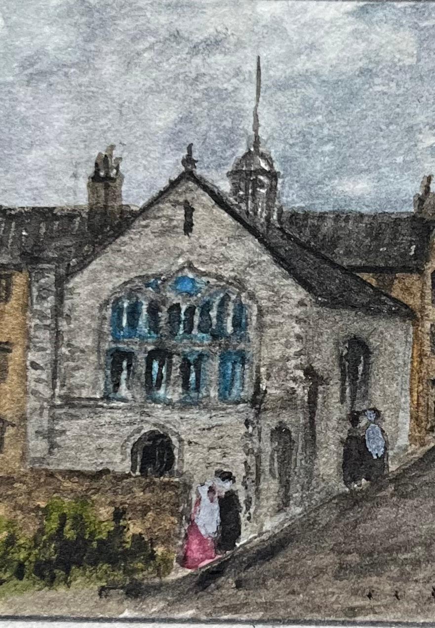 Historisches Miniatur-Aquarell der Kapelle der Heiligen Drei Könige in Bristol (Englische Schule), Painting, von Jack Grunwell