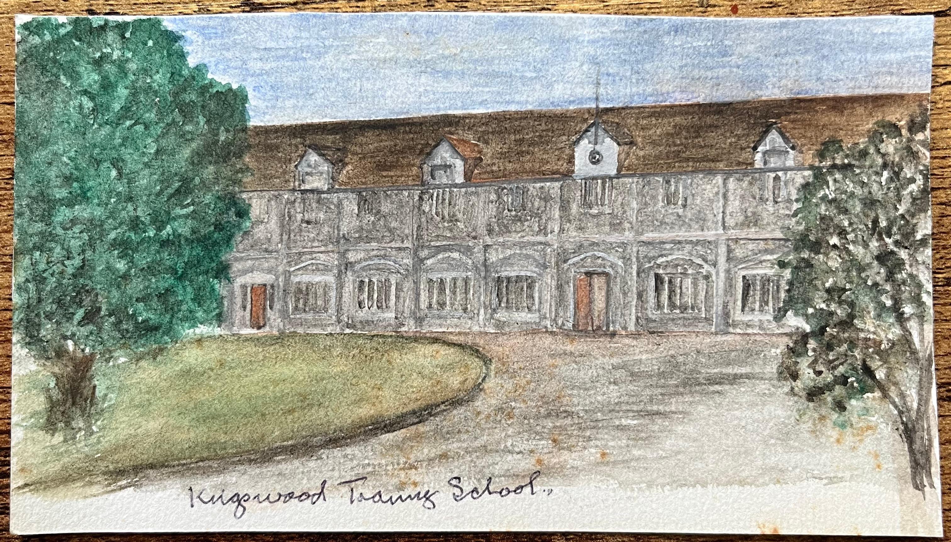 Historisches Miniatur-Aquarell der Wesleyan College Kingswood Training School – Painting von Jack Grunwell