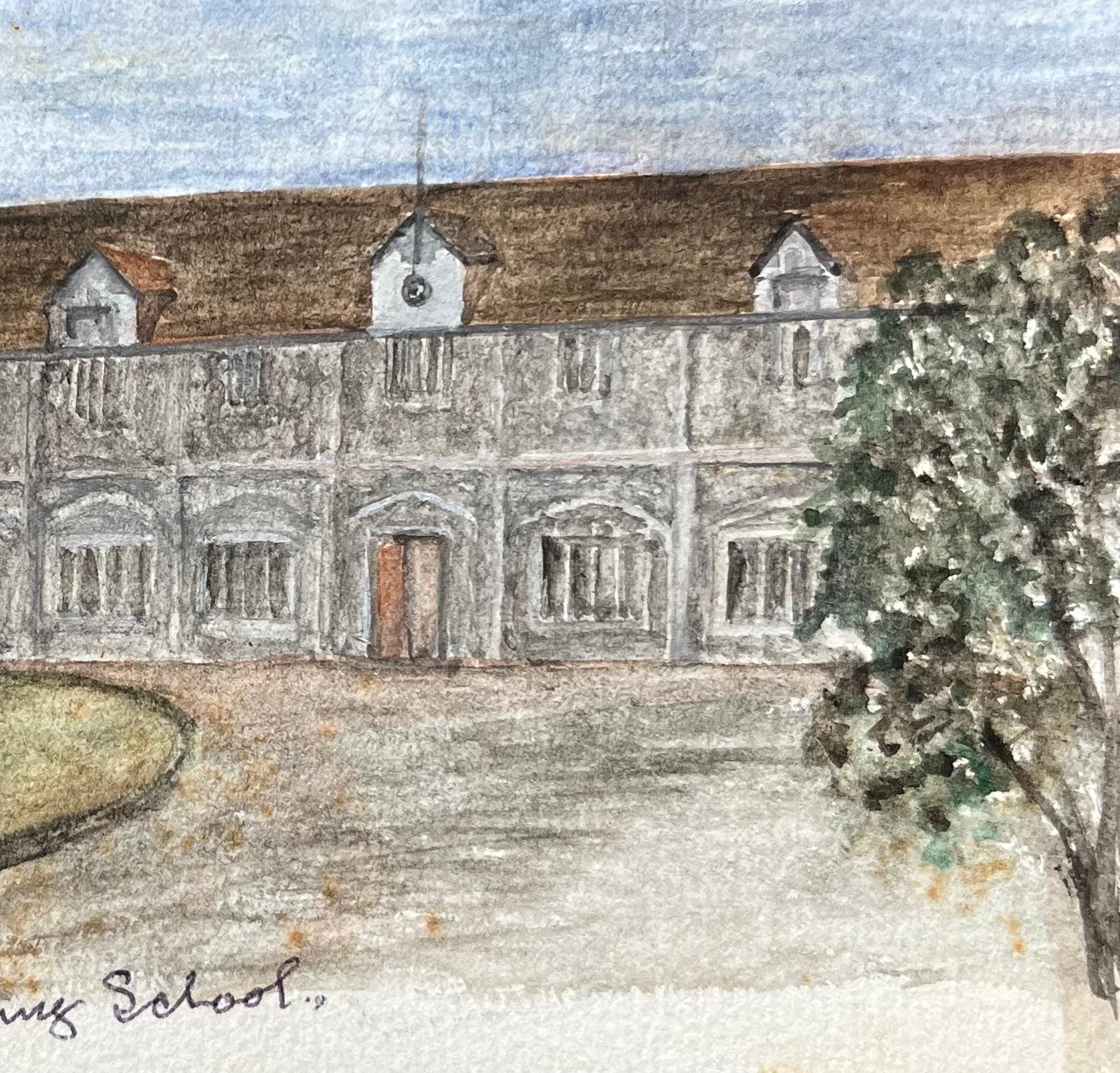Historisches Miniatur-Aquarell der Wesleyan College Kingswood Training School (Englische Schule), Painting, von Jack Grunwell