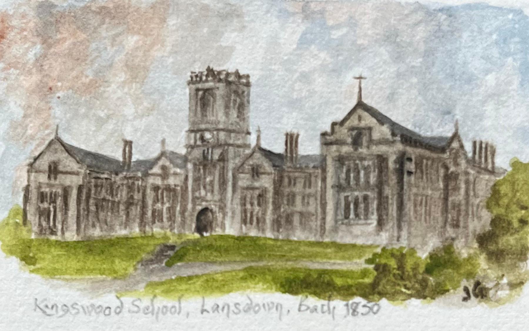Historische Miniatur-Aquarelle der Kingswood-Schulen in Bath und Bristol (Englische Schule), Painting, von Jack Grunwell