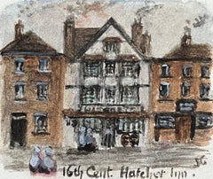 Acuarelas históricas en miniatura de The Hatchet Inn en Bristol
