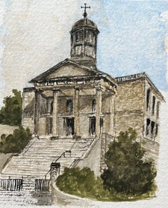 Historisches Miniatur-Aquarell der St. George's Church in Bristol