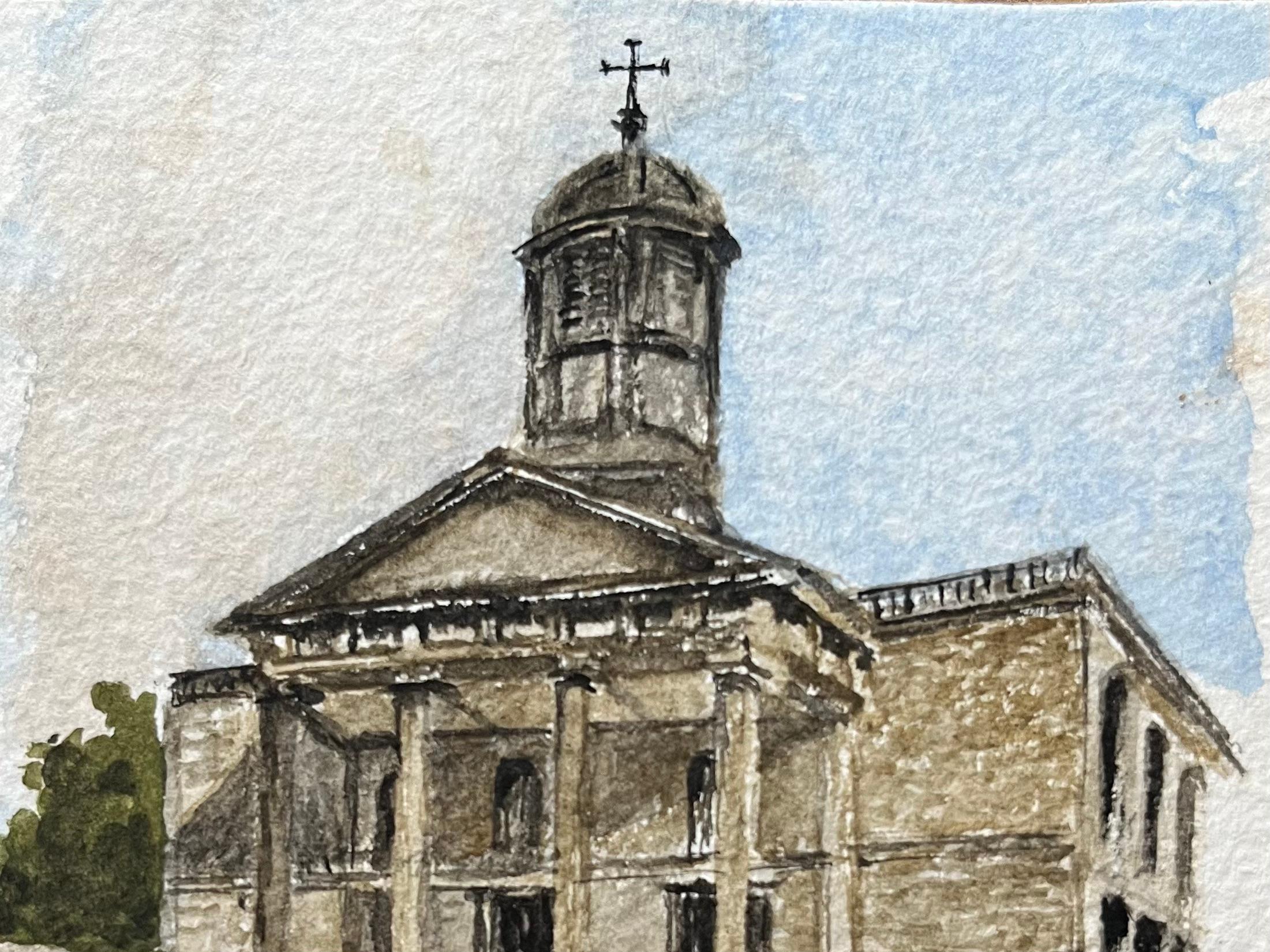 Historisches Miniatur-Aquarell der St. George's Church in Bristol (Englische Schule), Art, von Jack Grunwell