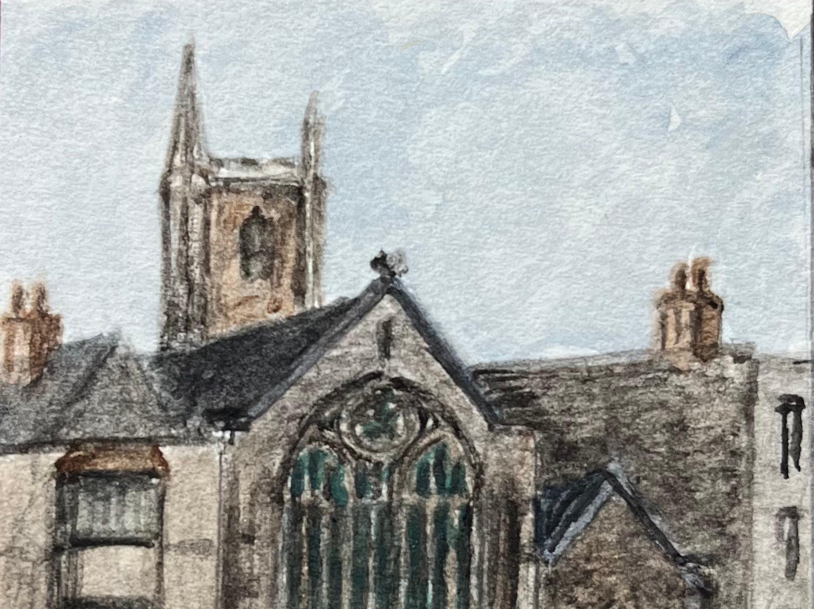 Acquerello storico in miniatura della Cappella del Lord Mayor a Bristol - Art Scuola inglese di Jack Grunwell