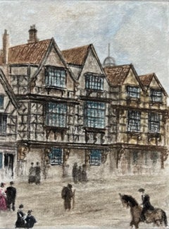 Historisches Miniatur-Aquarell des St Peters Hospital in Bristol