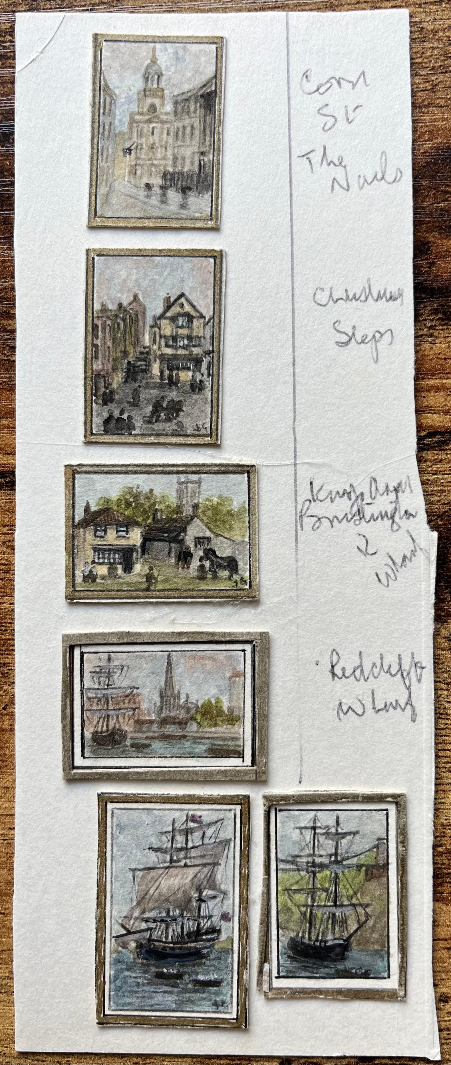 Collection of Historic Bristol Scenes and Maritime Watercolors - Painting by Jack Grunwell