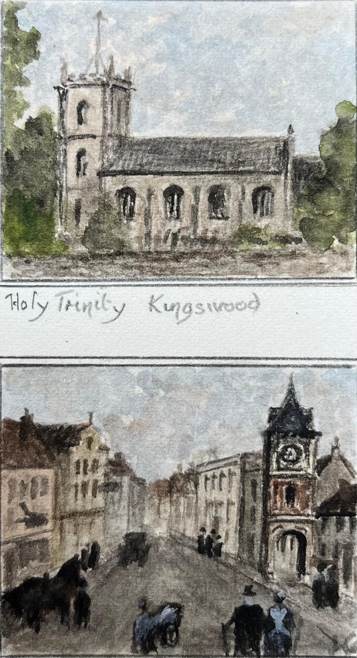 Jack Grunwell Landscape Painting - Holy Trinity Kingswood and Regent and High Streets Kingswood Watercolor Set