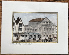 Historic Miniature Watercolor of Theatre Royal in Bristol