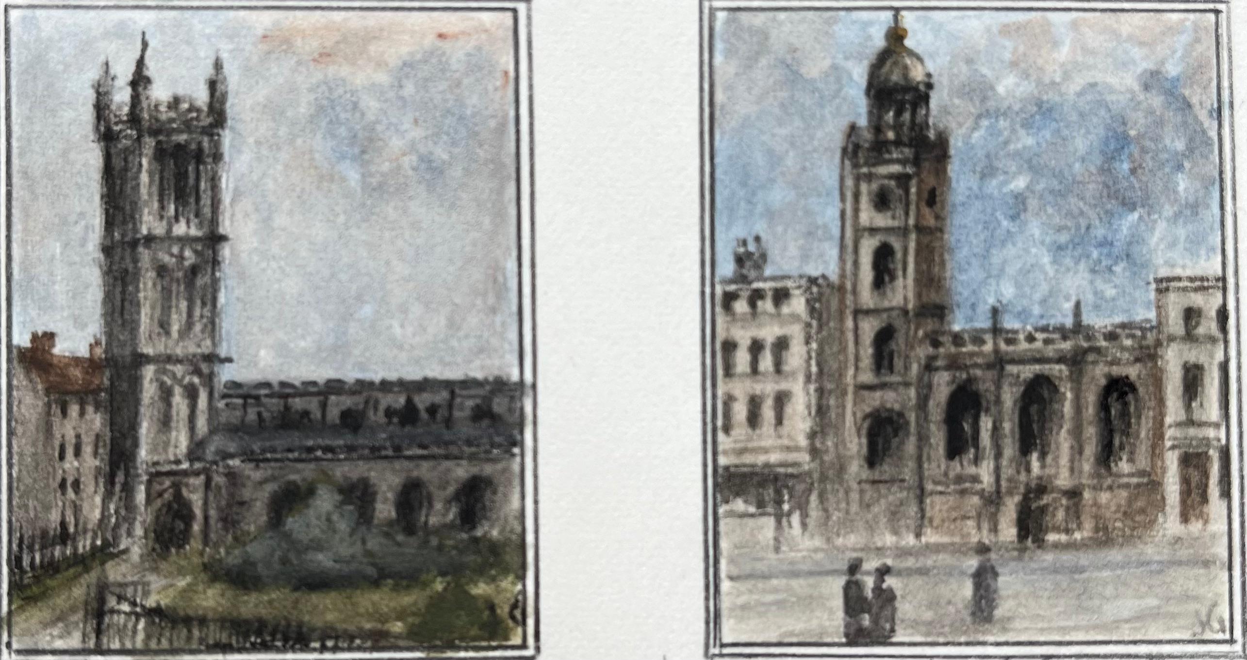 Jack Grunwell Landscape Art - St Stephens City and All Saints Church All Hallows Historic Watercolor Set