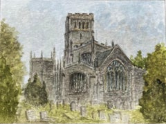 San Pedro y San Pablo Northleach Iglesia histórica de Cotswold Acuarela