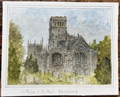 St Peters and St Paul Northleach Storica chiesa del Cotswold Acquerello
