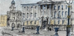 Acuarela histórica en miniatura de The Nails and Corn Exchange Corn Street Bristol