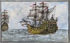 Woodes Rogers Expedition 1708 Naval Historical Watercolour Painting