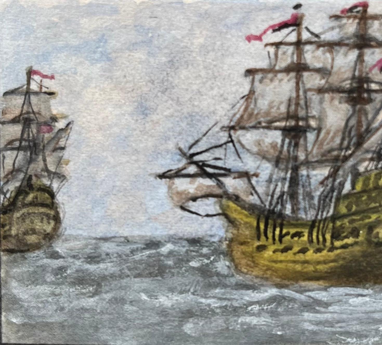 Woodes Rogers Expedition 1708 Naval Historical Watercolour Painting - English School Art by Jack Grunwell