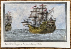 Woodes Rogers Expedition 1708 Naval Historical Watercolour Painting