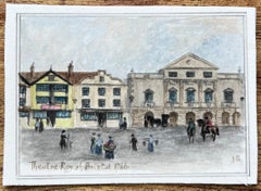 Historic Miniature Watercolor of Theatre Royal Bristol 1766