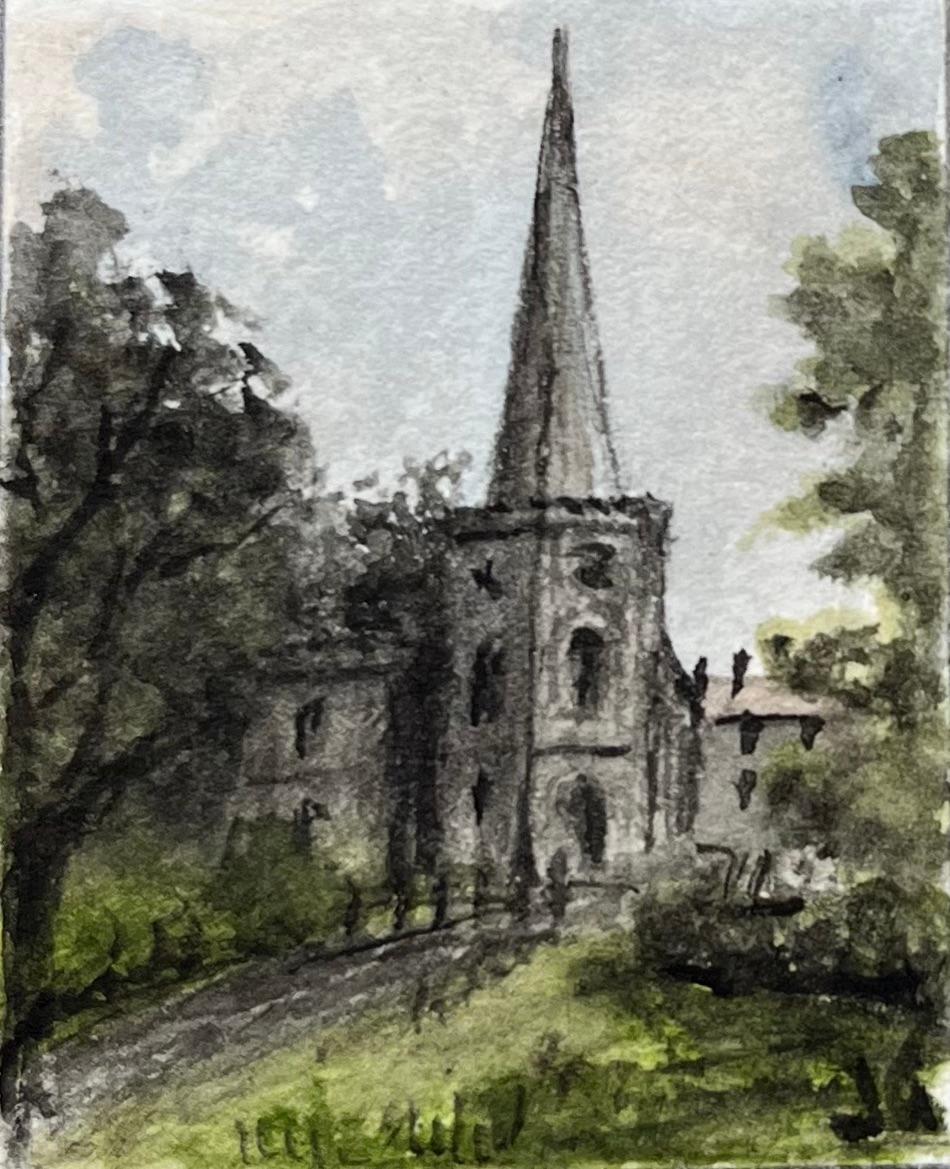 Ein Paar Miniatur-Aquarelle der Frenchay Church und des Friends Meeting House (Englische Schule), Art, von Jack Grunwell