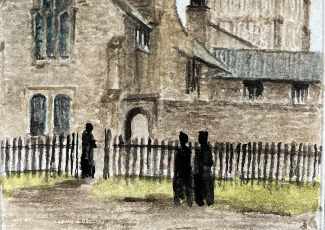Historisches Miniatur-Aquarell des Minster House und der Kathedrale von Bristol um 1833 (Englische Schule), Art, von Jack Grunwell