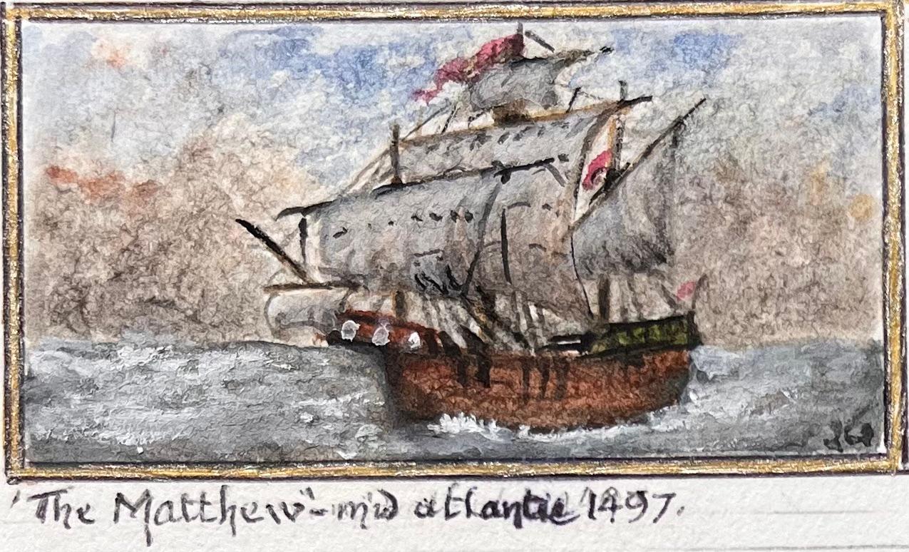 Set of Five Miniature Maritime Watercolors of Bristol Ships and Redcliffe - English School Art by Jack Grunwell
