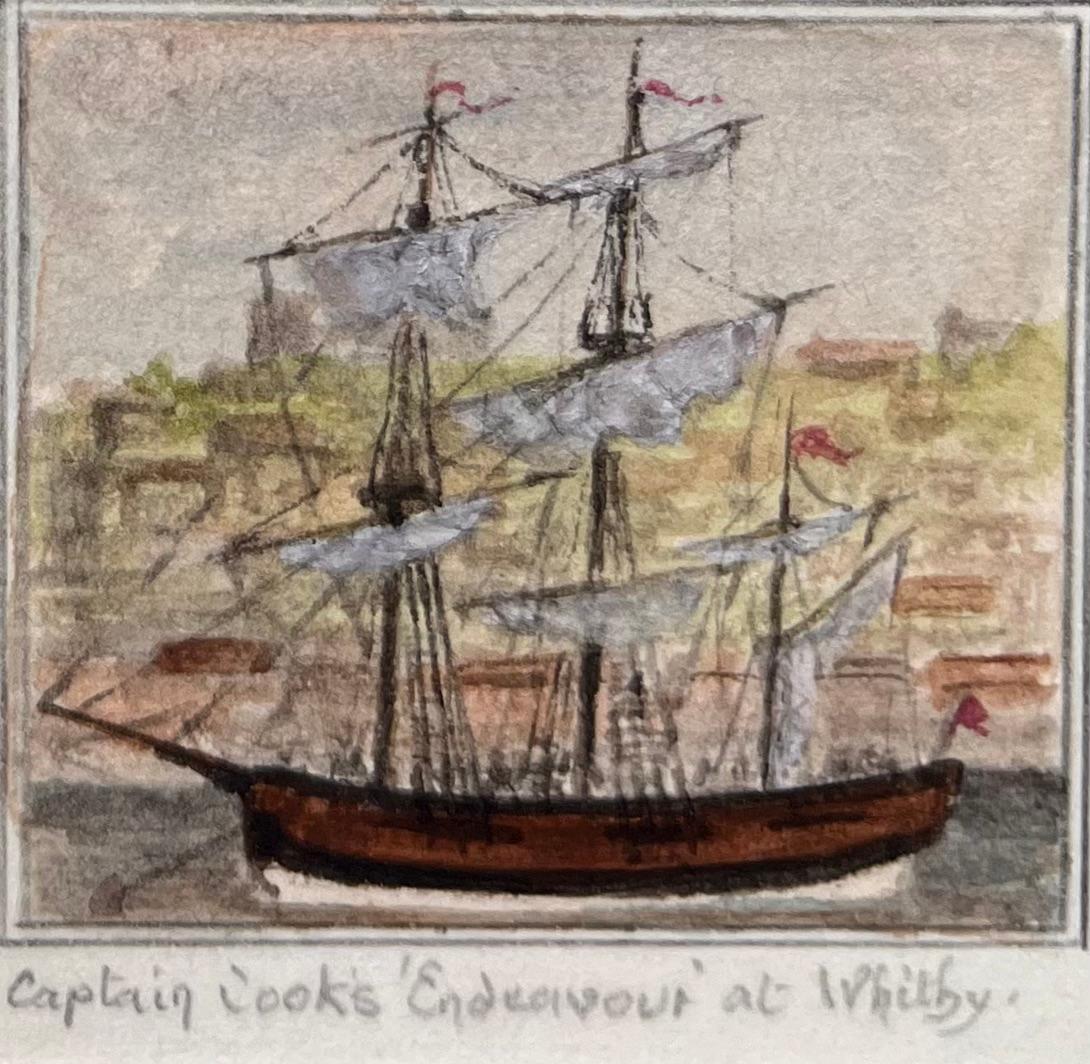 Set of Four Miniature Watercolors of Maritime and Historic Bristol & Whitby For Sale 1