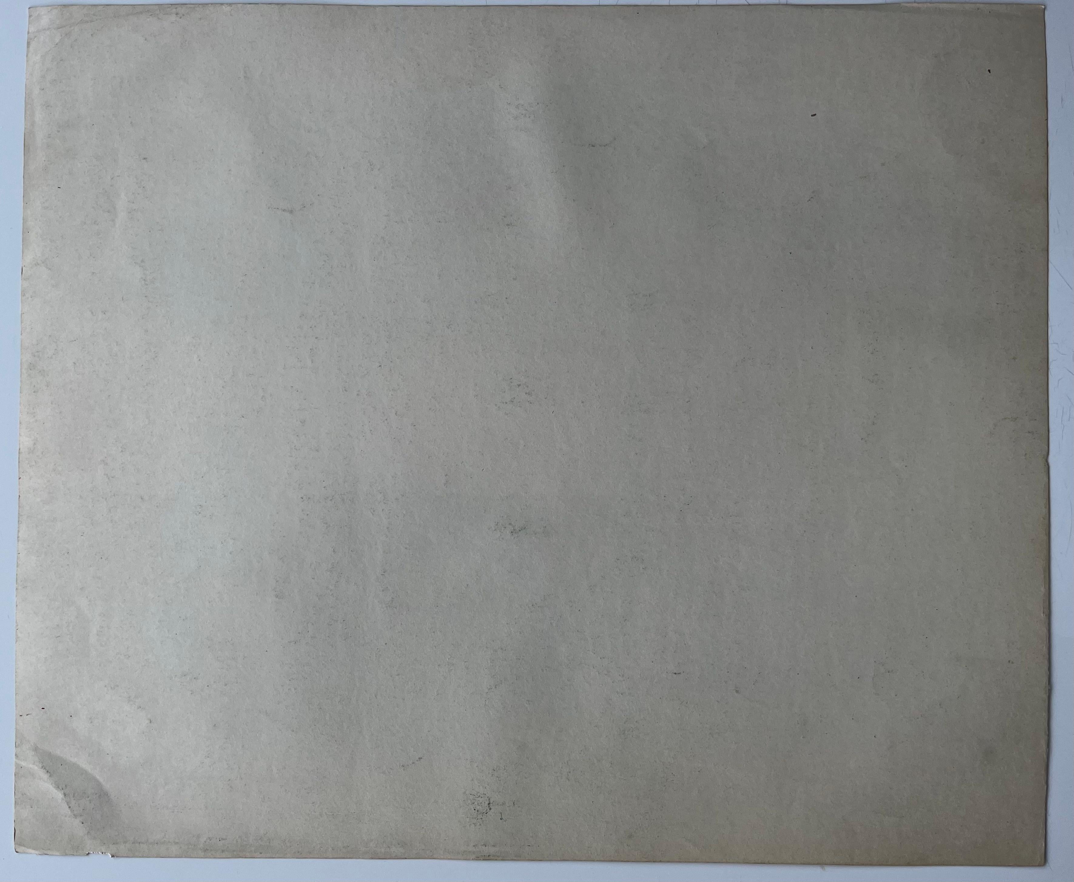 Abstraktes französisches Dorf mit bunten Dächern und Berglandschaft Zeichnung im Angebot 3