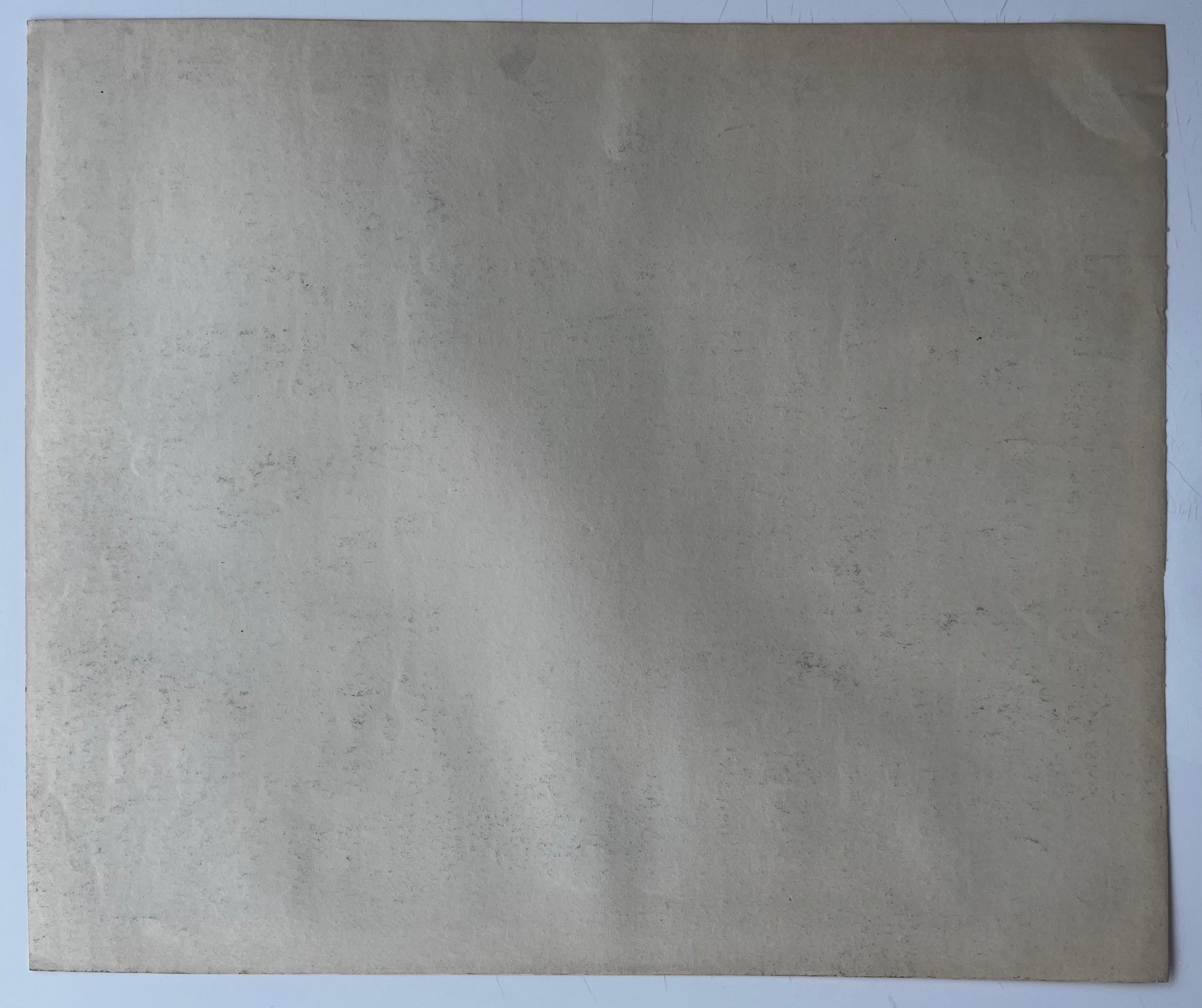 Disegno a pastello della casa francese sul lungofiume con fiori rosa e tetto blu in vendita 2