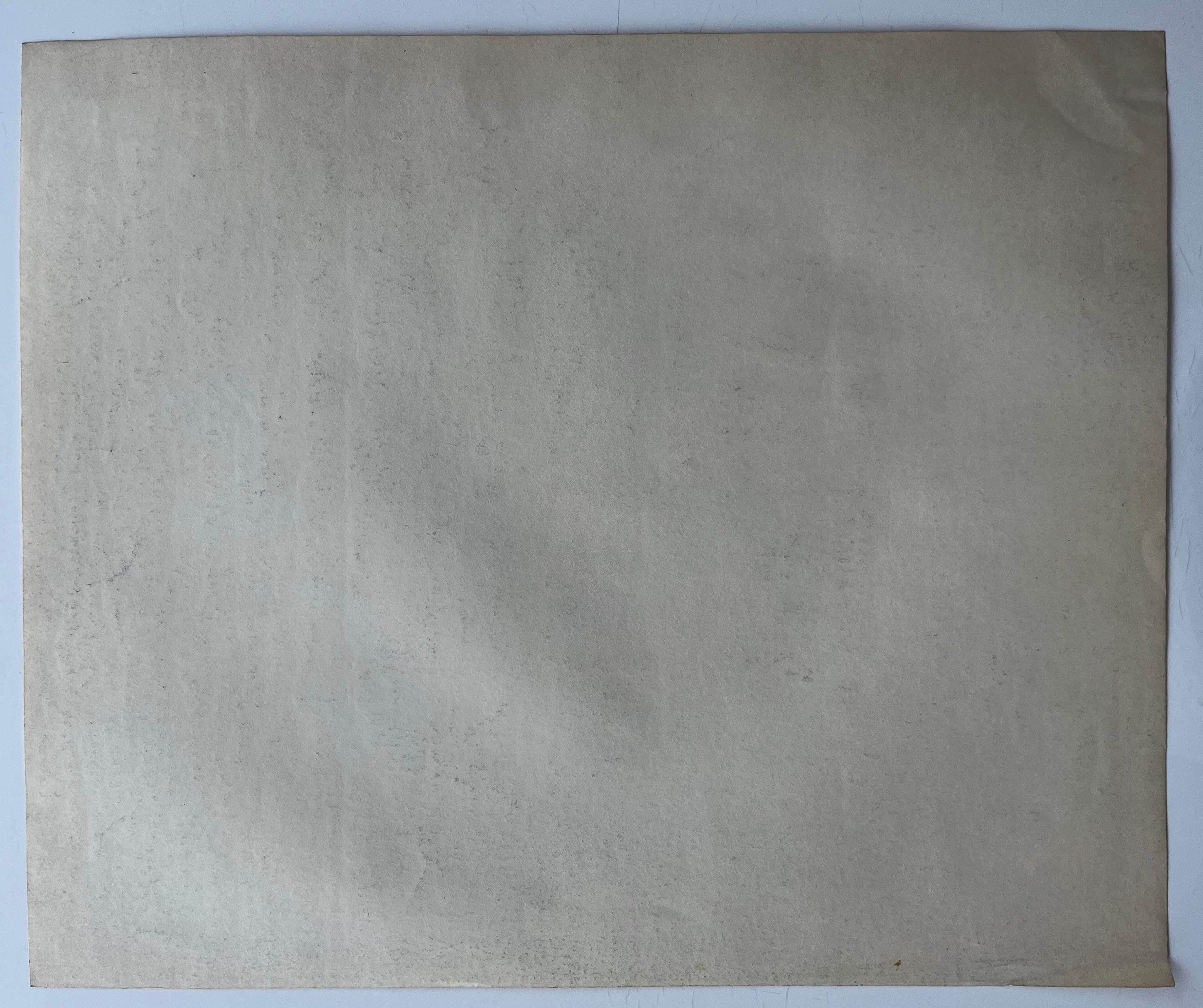 Camino rural francés con gran árbol y granjas lejanas Dibujo al pastel en venta 4